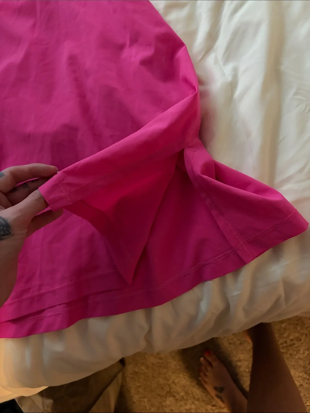 Lululemon Bright Pink Racerback Tank with Striped Detail